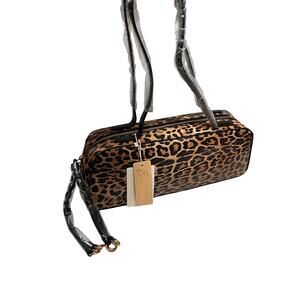 Emperia Leopard Print TiKTok Viral East-West Baguette Style Shoulder Handbag